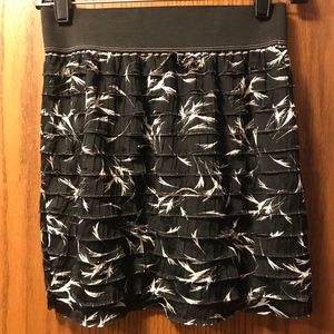 Free People Black Ruffle Skirt Size XS